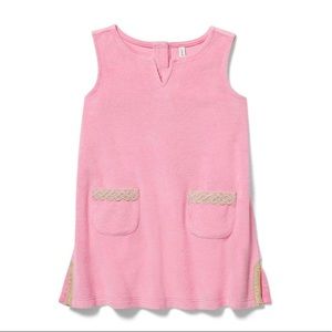 NWT Janie and Jack Pink Brocade Trim Swim Cover-Up, 6-12 Months